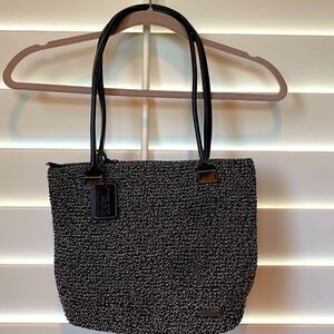 SAK Original Crochet Shoulder Purse/Bag in Black & White. Good Condition